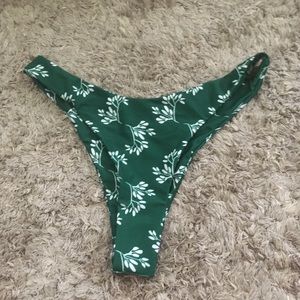 Green floral bikini bottoms